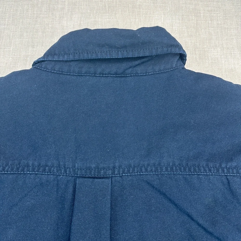 Levis Shirt Jacket Mens XL Navy Blue Cotton Fleece Lined Insulated Workwear EUC